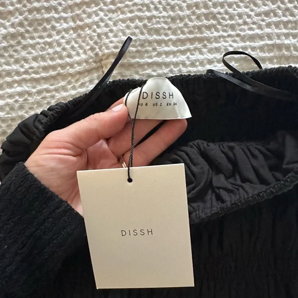 DISSH Black And Beige Strapless Bubble Hem Mini Dress Size 2 XS NWT - Picture 4 of 5